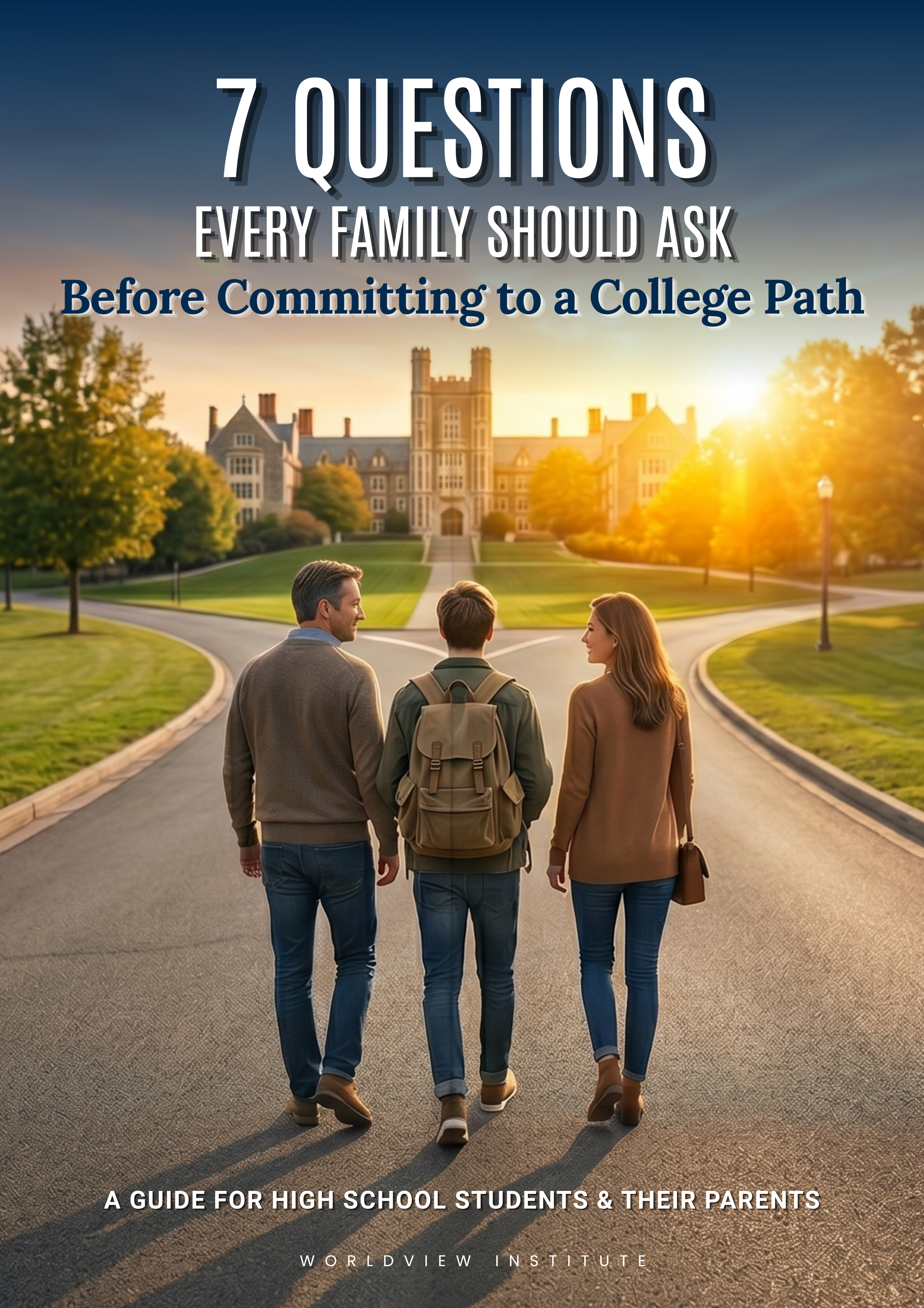 7 Questions Every Family Should Ask Before Committing to a College Path — A free guide from Worldview Institute