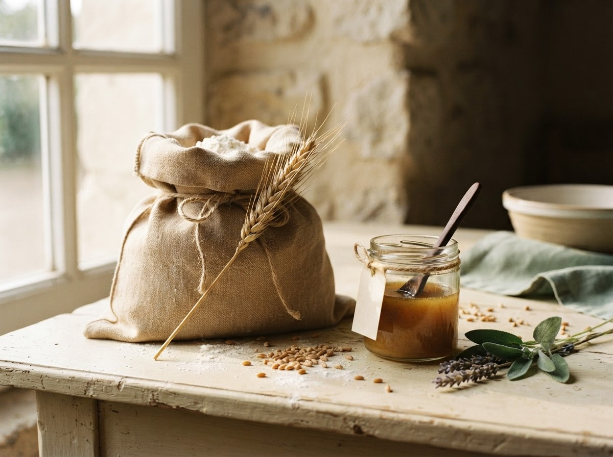 Copper mixing bowl and whisk on a windowsill