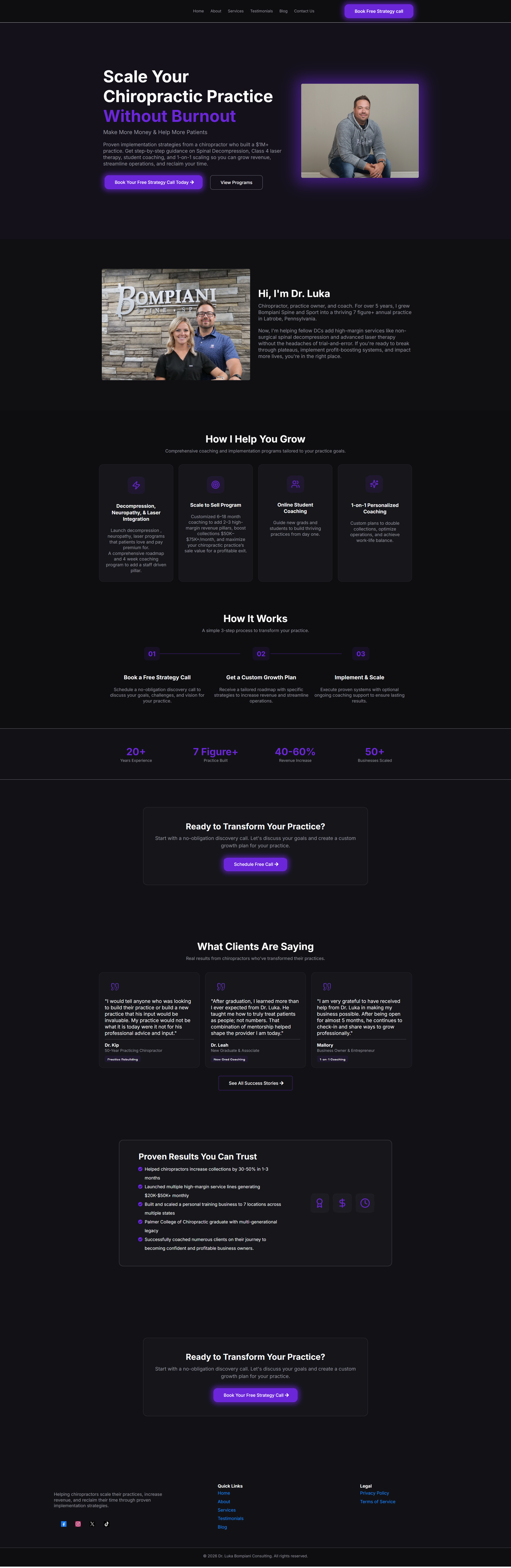 Website design screenshot