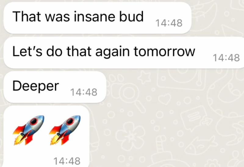 Unedited client message describing a Vādma nervous system reset