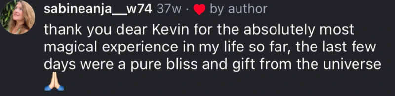 Unedited client message describing a Vādma nervous system reset