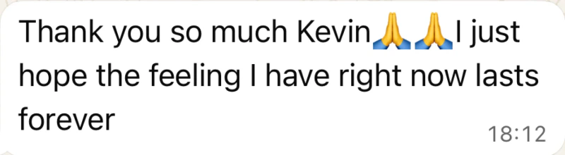 Unedited client message describing a Vādma nervous system reset