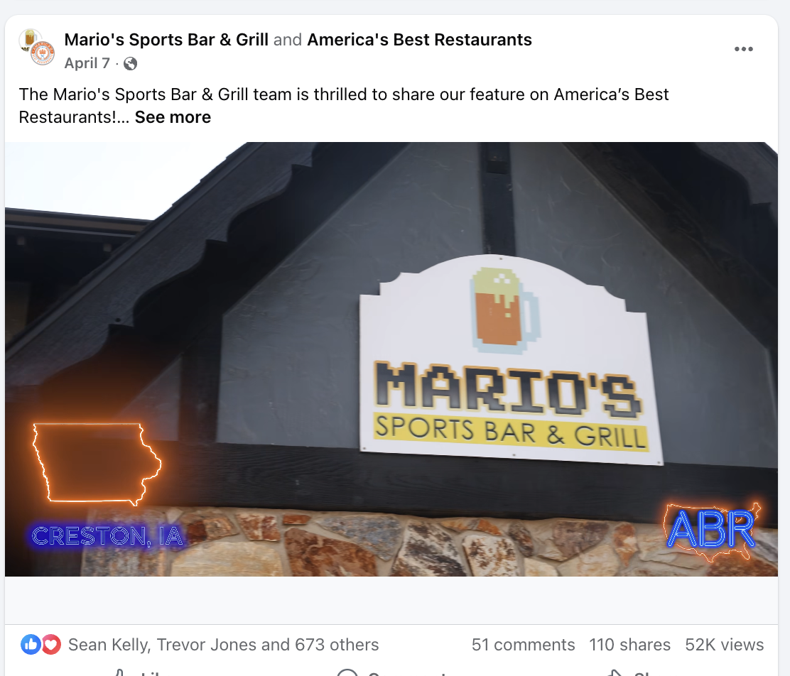 Mario's Sports Bar & Grill featured episode