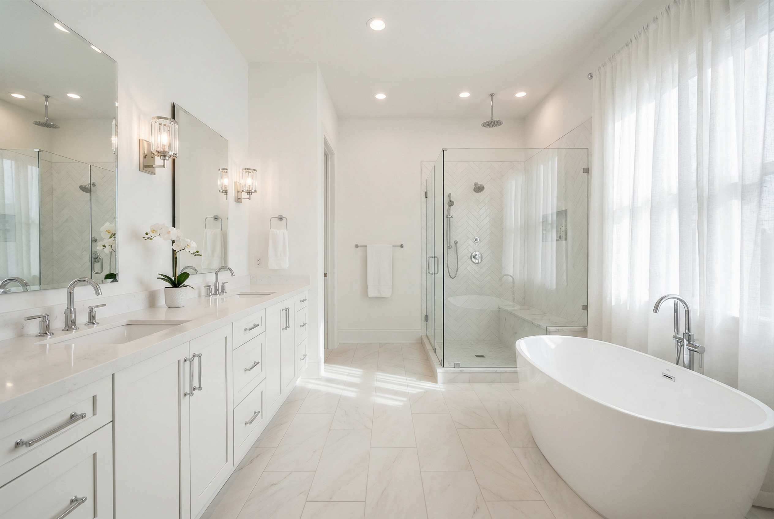 Hardwood and large format tile flooring installation in Williamsburg, VA