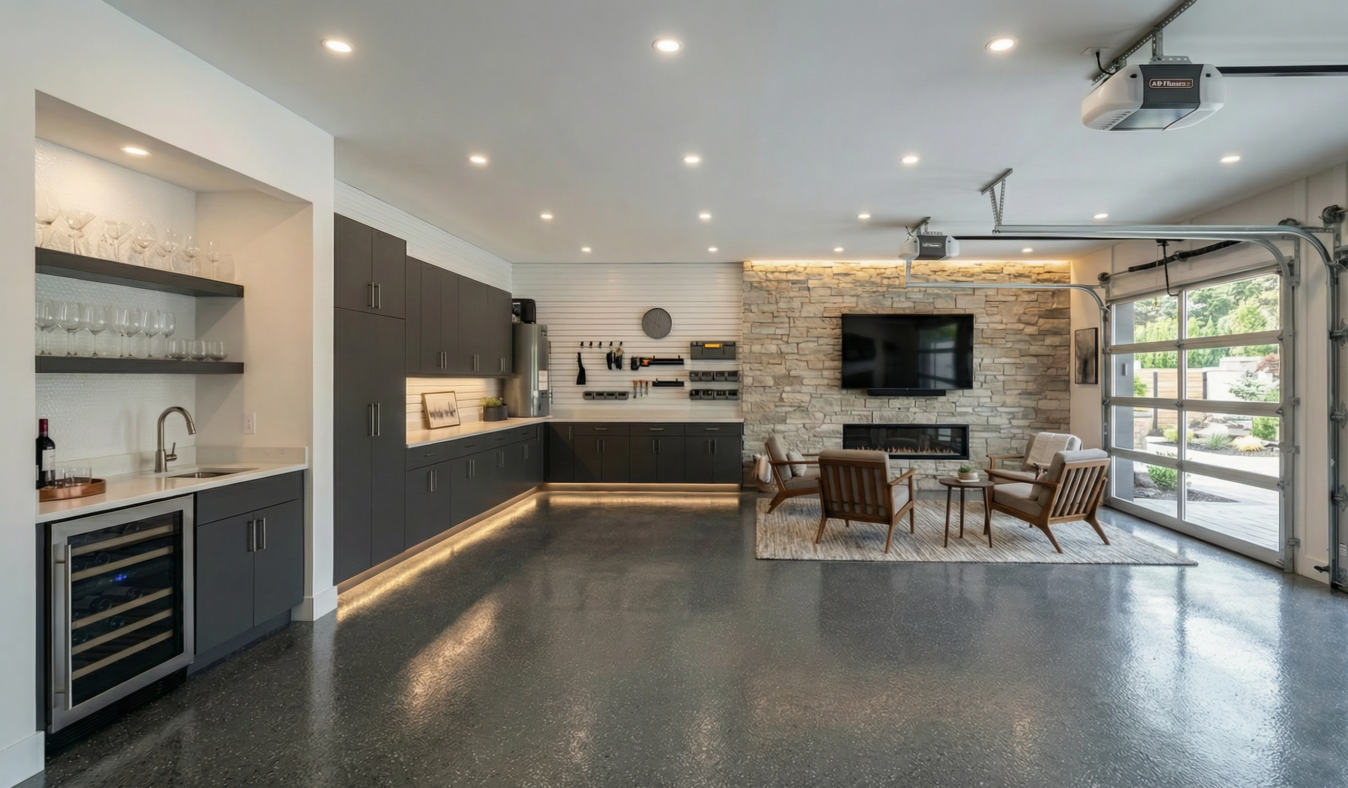 Home office garage conversion fully finished in Williamsburg VA home
