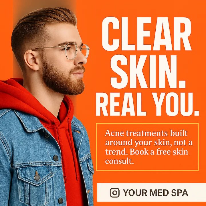 Sample post: Clear skin. Real you. Acne treatments built around your skin, not a trend. Book a free skin consult