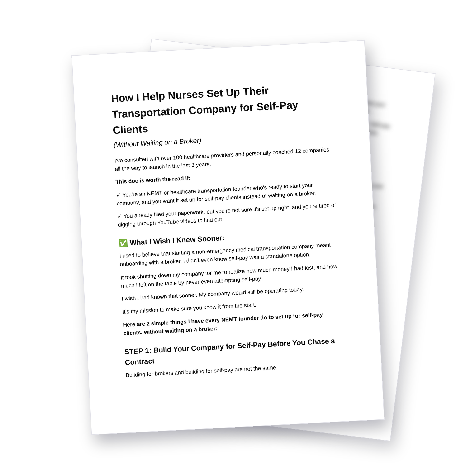 Free NEMT build-order Google Doc
