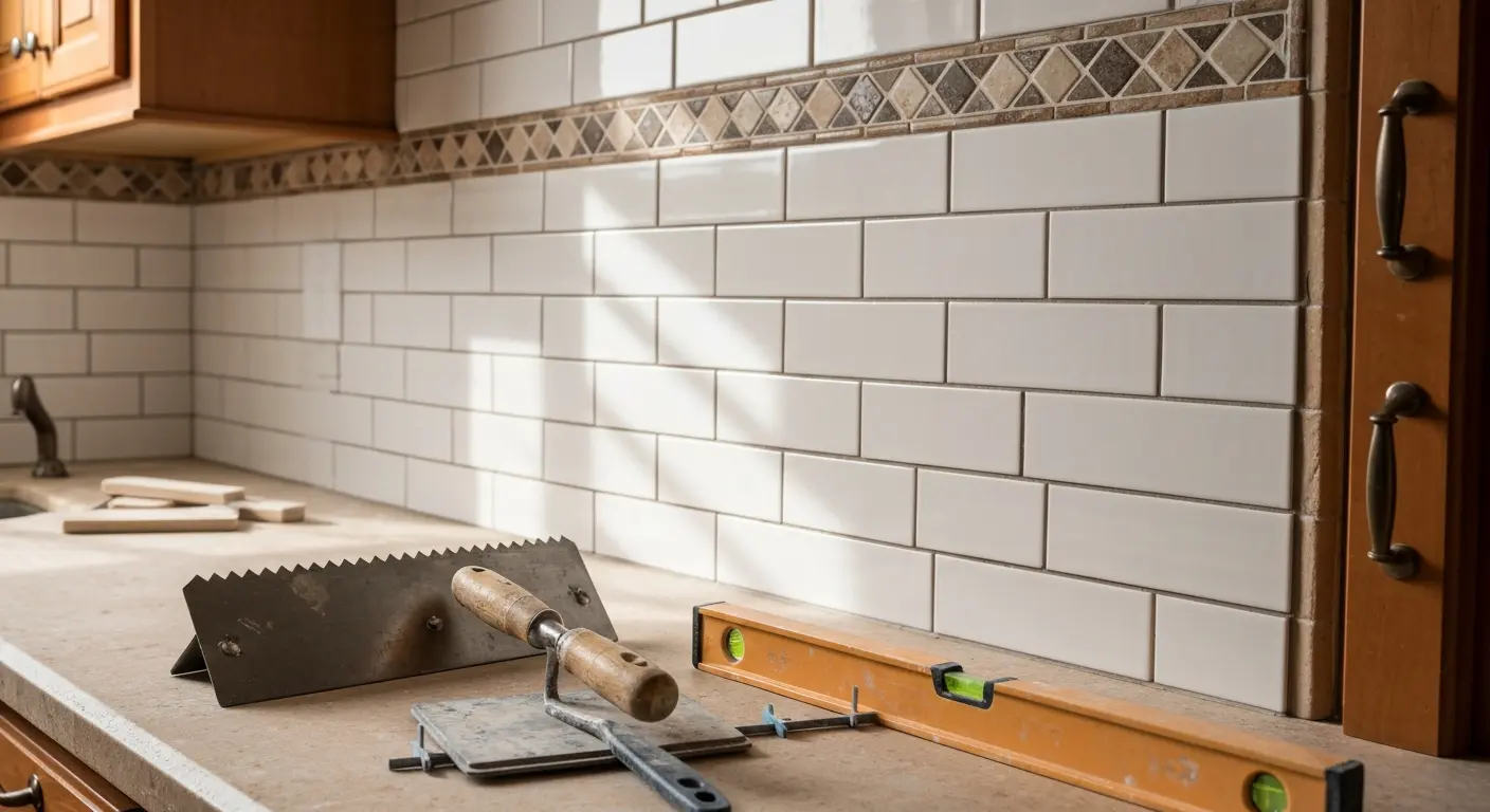 Kitchen backsplash installation