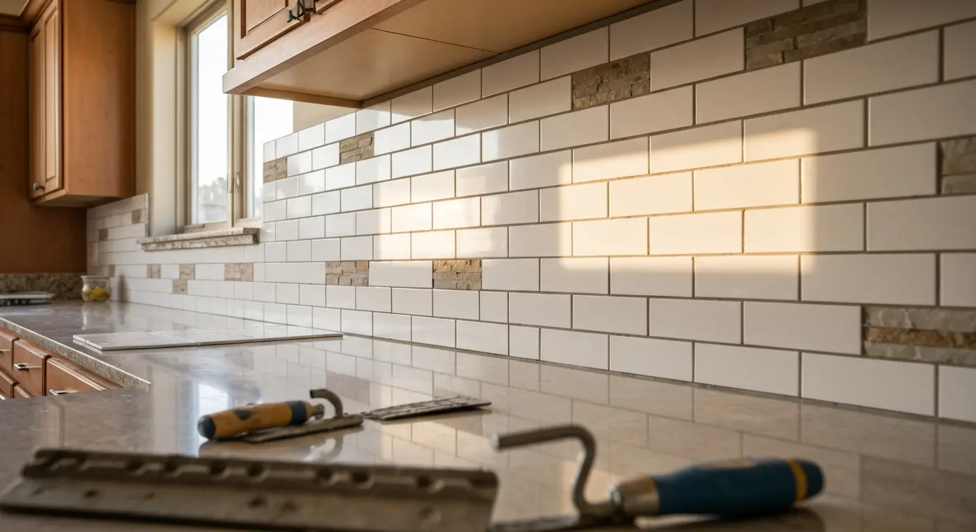 Kitchen backsplash installation