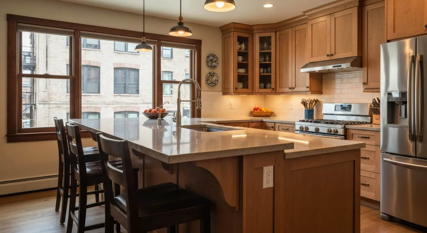 Kitchen island installation