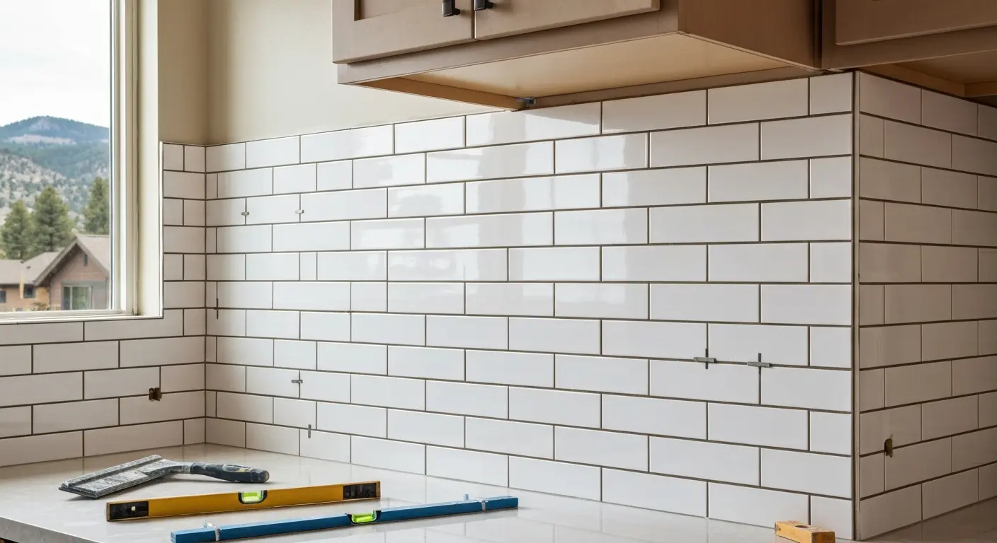 Kitchen backsplash installation