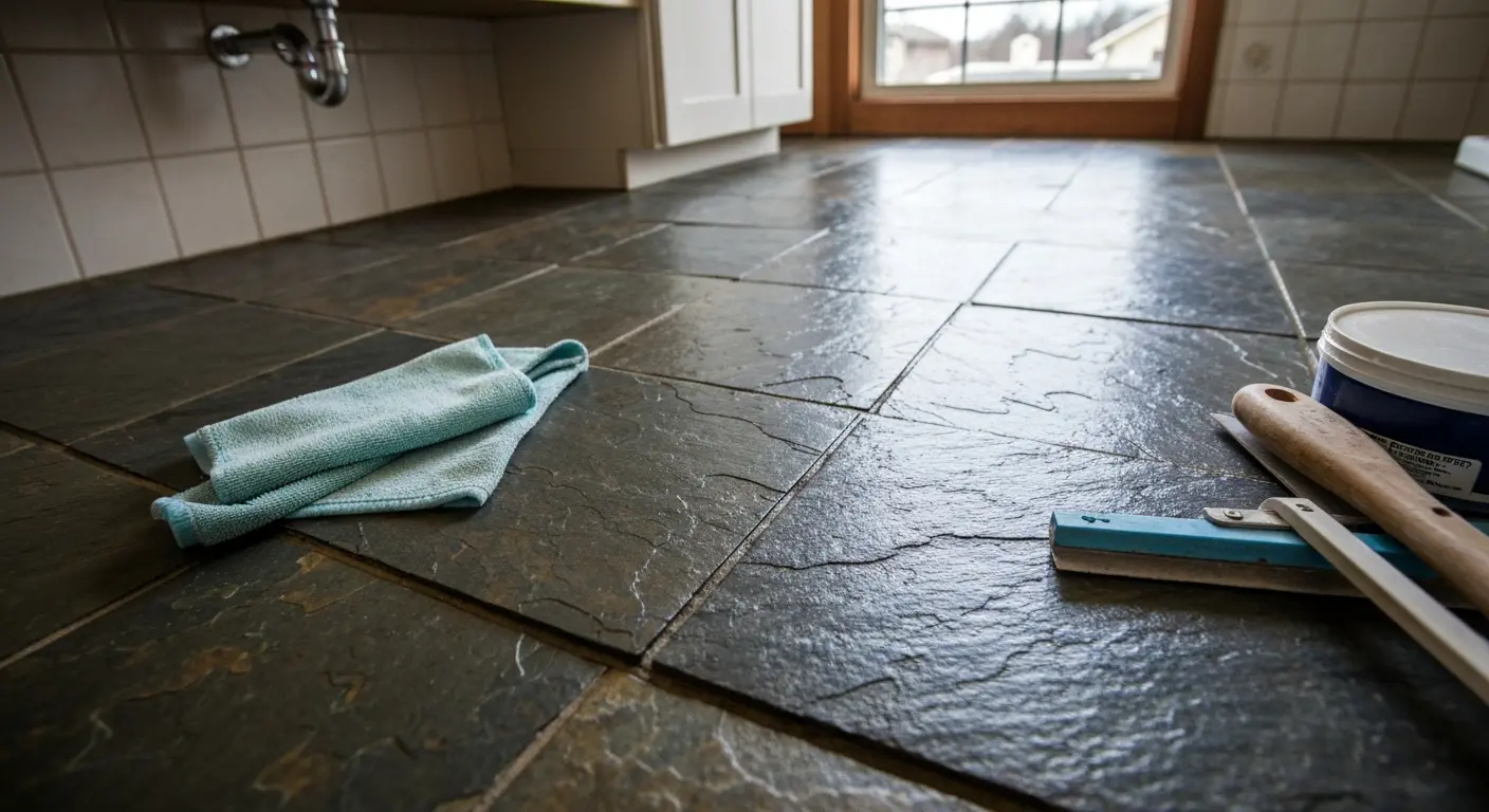 Stone bathroom flooring