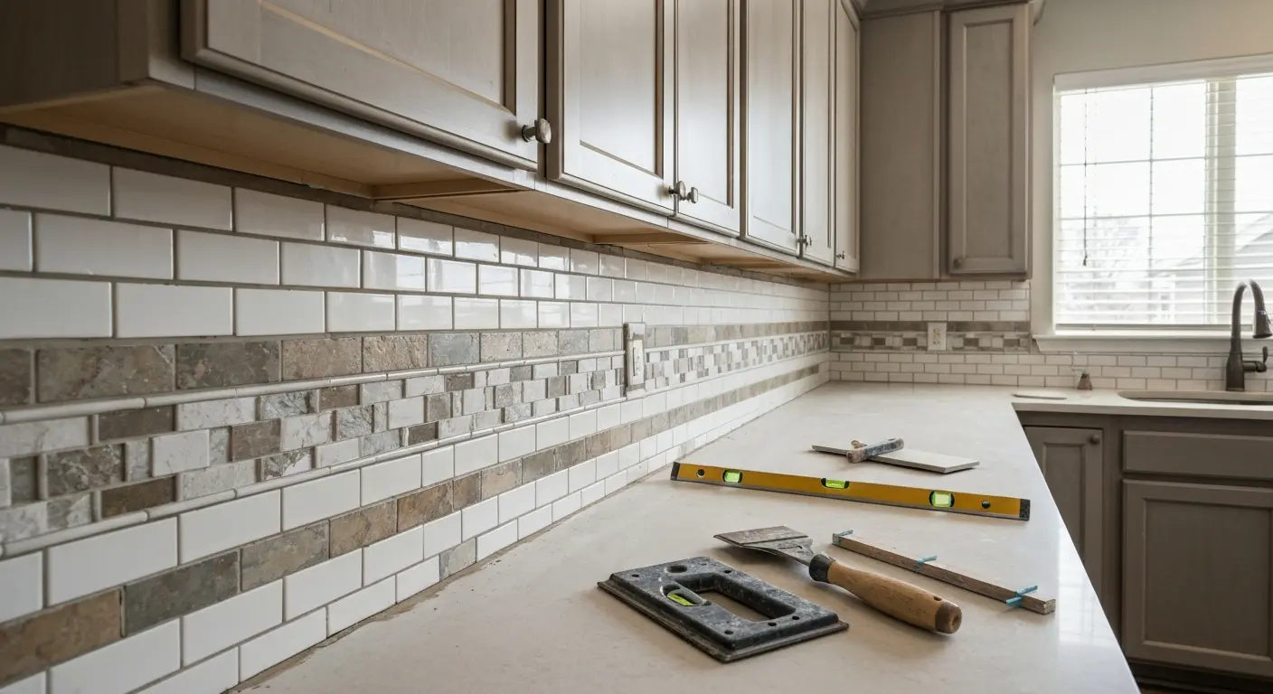 Kitchen backsplash tile installation