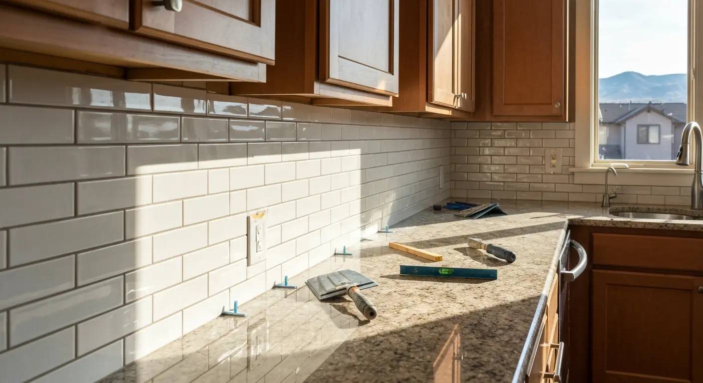 Kitchen backsplash installation