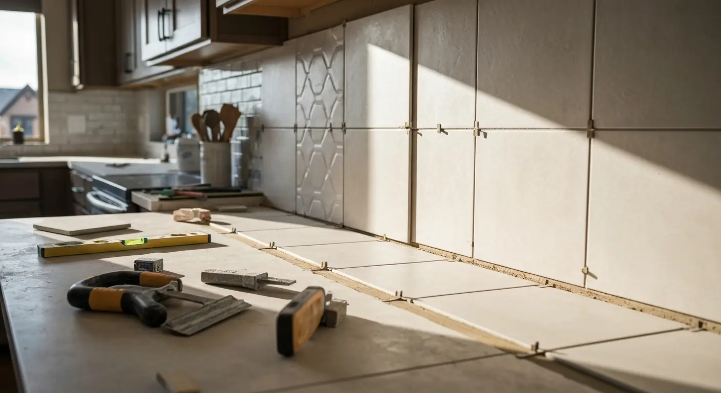 Kitchen backsplash installation