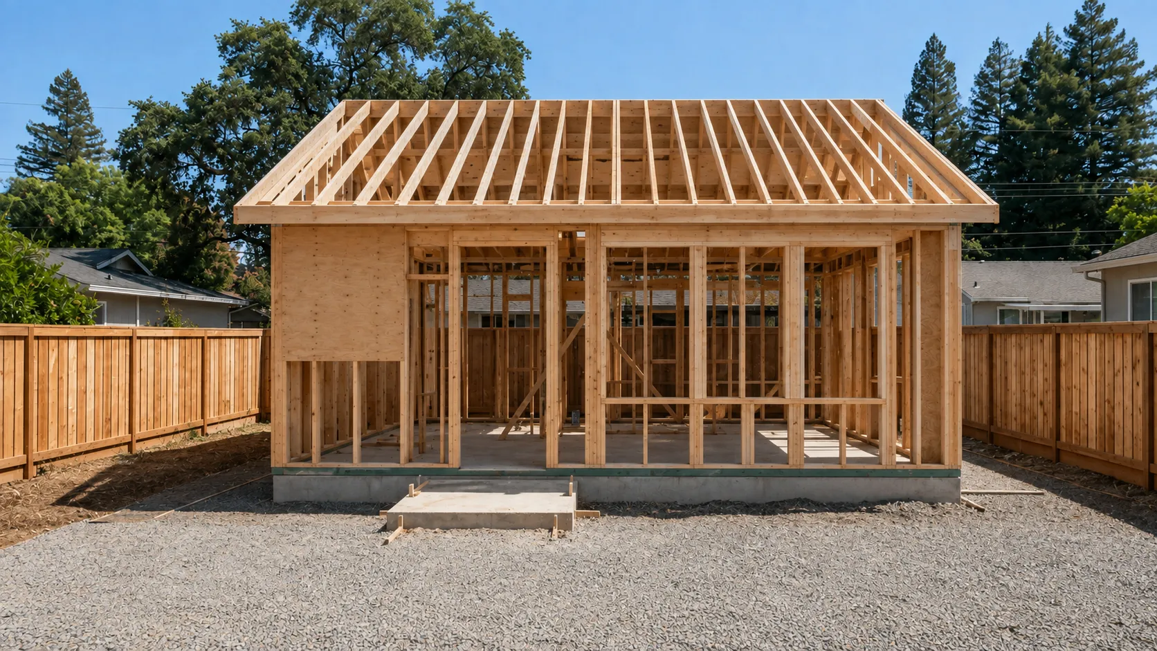 Sacramento ADU during early construction phase