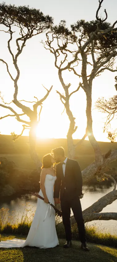 Bride and Groom kissing