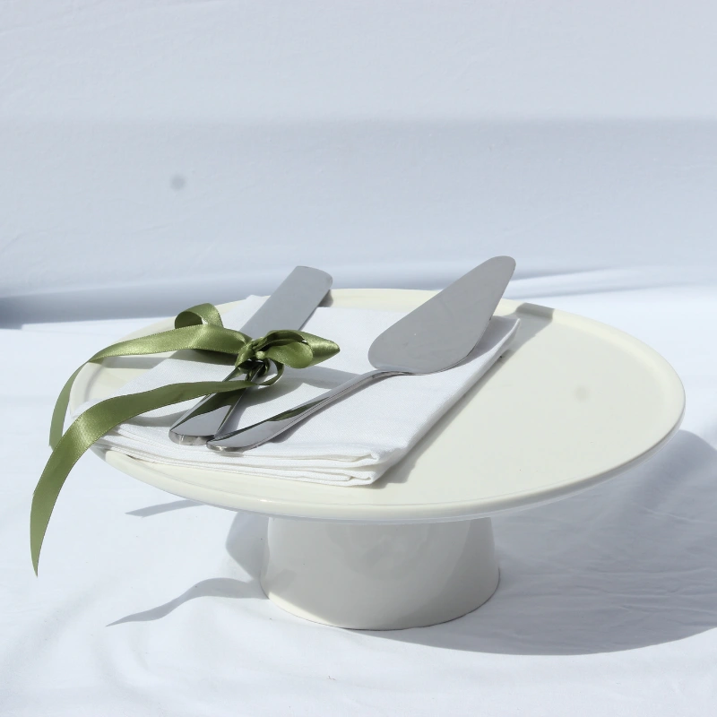 White cake stand hire for Bay of Islands weddings, ideal for showcasing wedding cakes