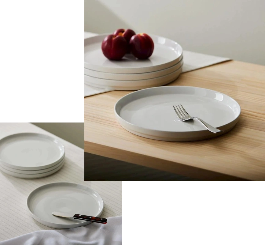 White dinner plates for party hire in Kerikeri, Whangarei  Northland