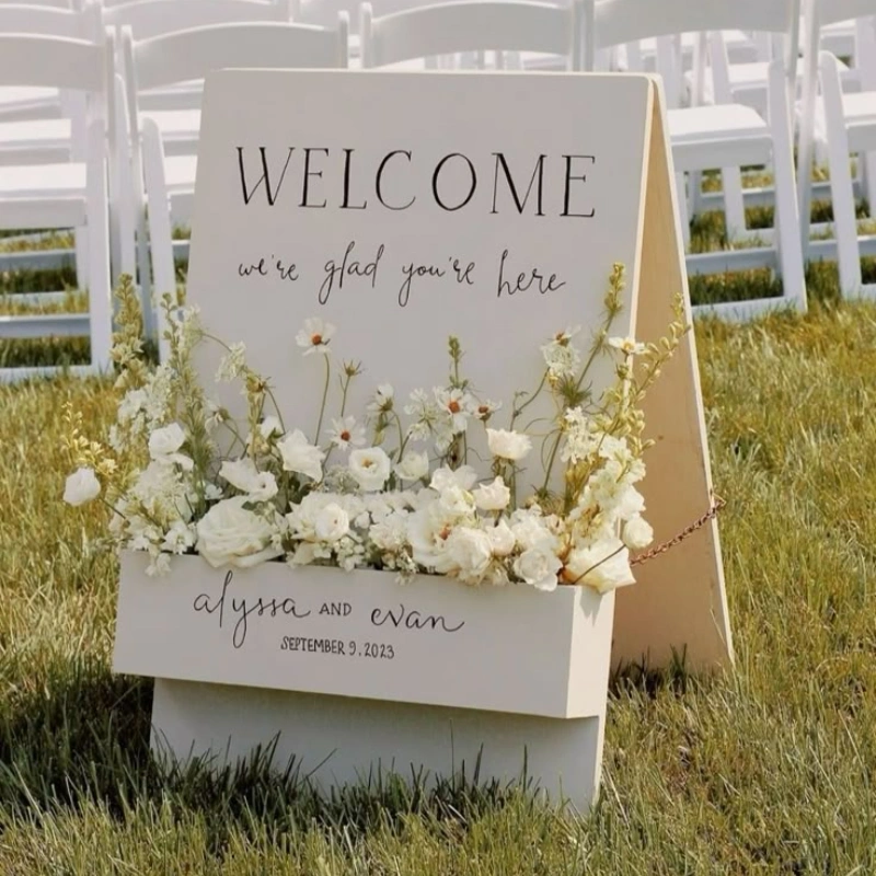 Flower Box welcome signage boards for weddings and events