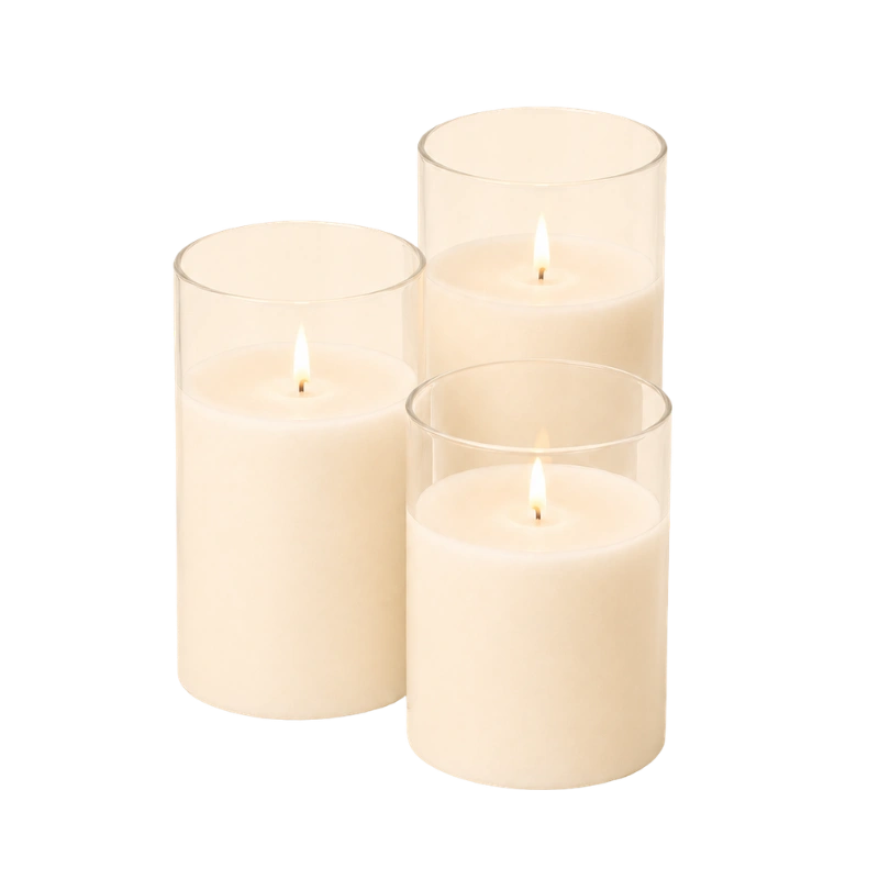 LED wax-look candle set for Bay of Islands weddings where open flame is not allowed