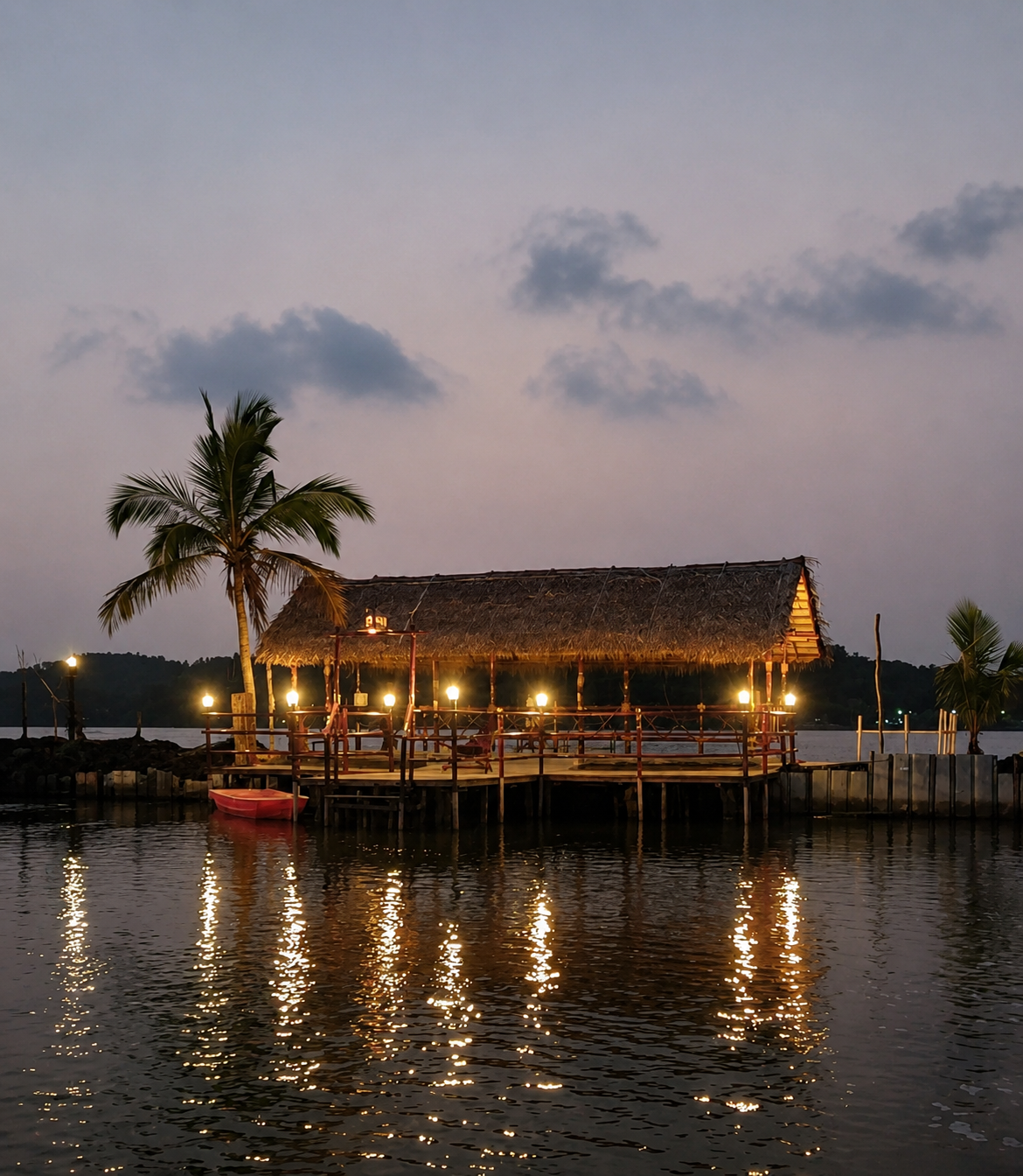 Riverside seating at Cheliya Water Village