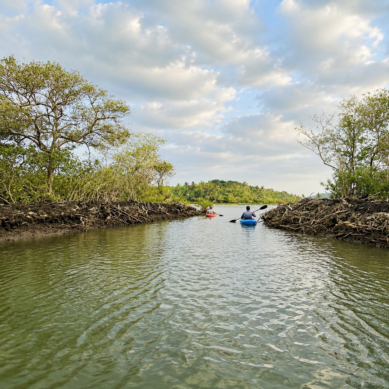 Kayaking through the mangroves at Cheliya Water Village