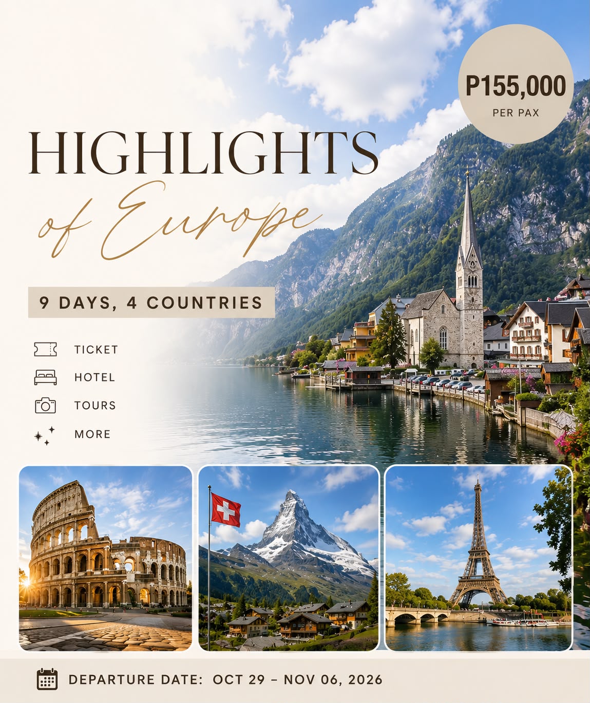 Highlights of Europe — 9 Days, 4 Countries