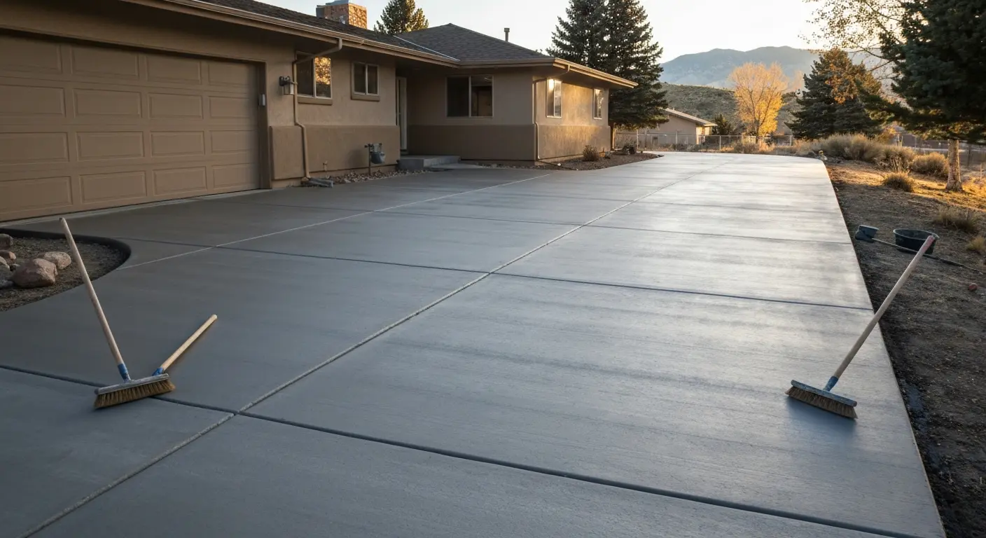 Concrete driveway installation