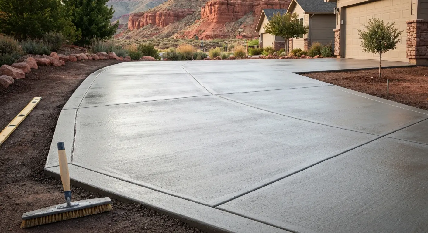 Concrete driveway installation