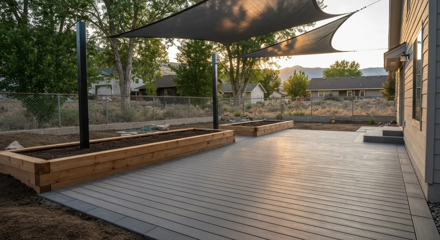 Complete backyard renovation with outdoor living space