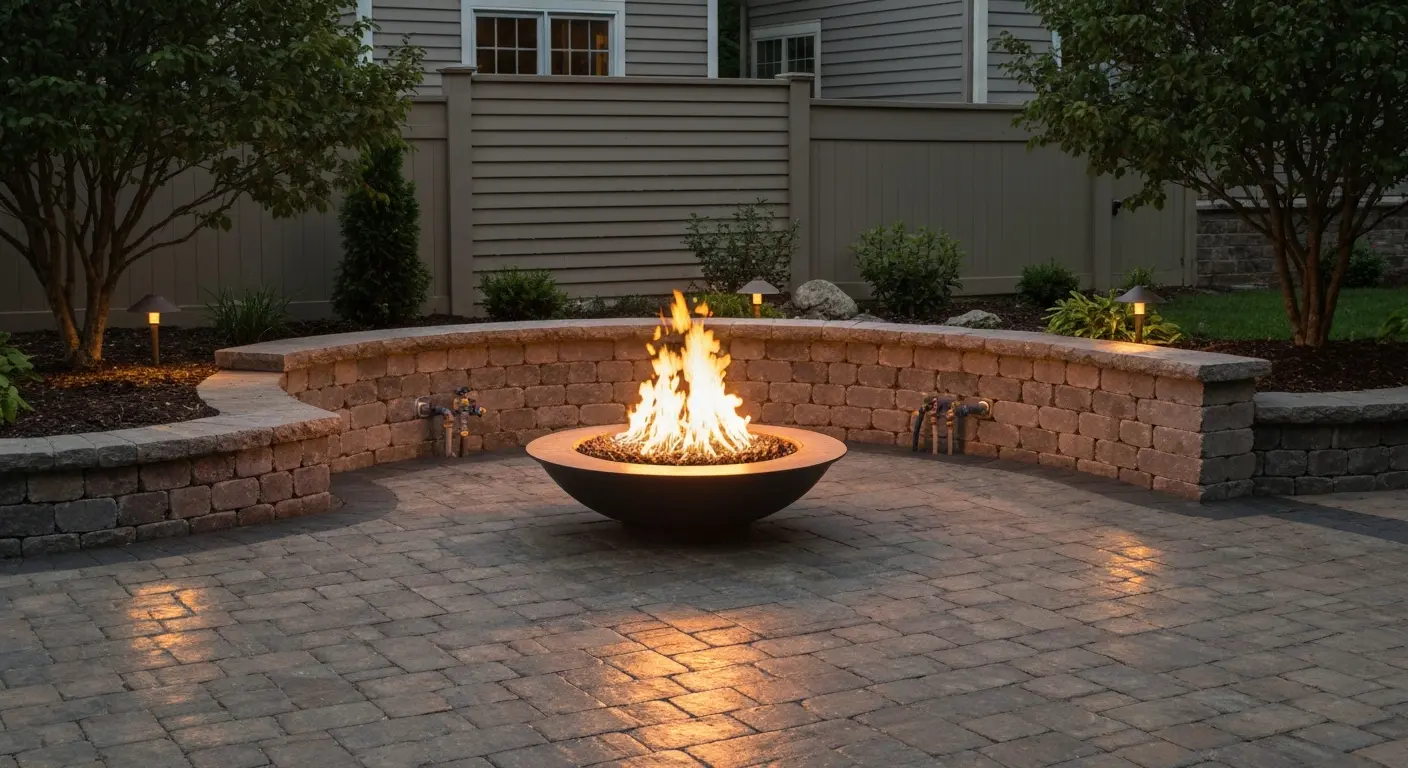 Fire feature and landscape
