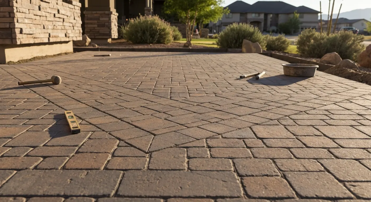Paver driveway installation