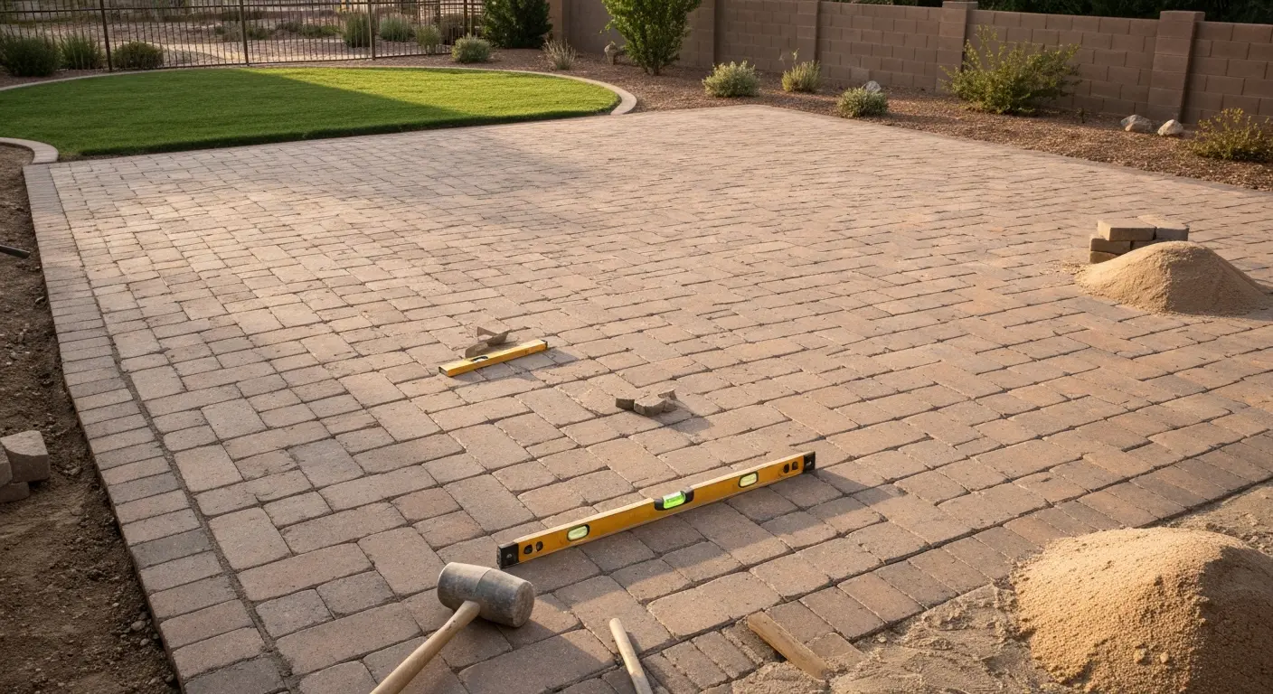 Paver patio installation