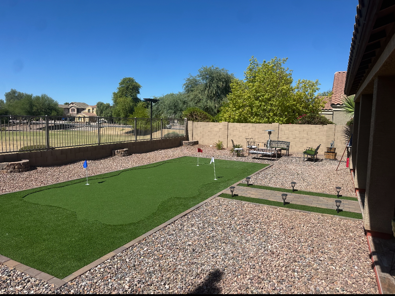 Putting green xeriscaping Phoenix AZ