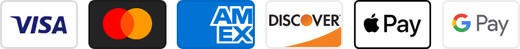 Visa, Mastercard, American Express, Discover, Apple Pay and Google Pay