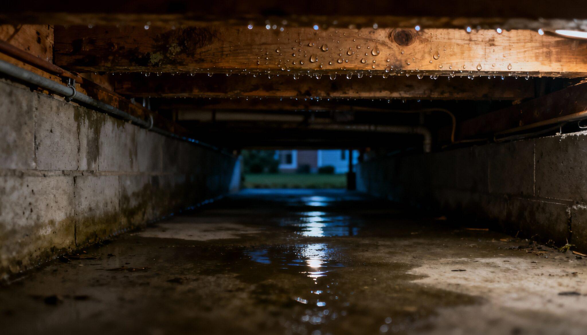 comparison between dry and damp crawl space conditions