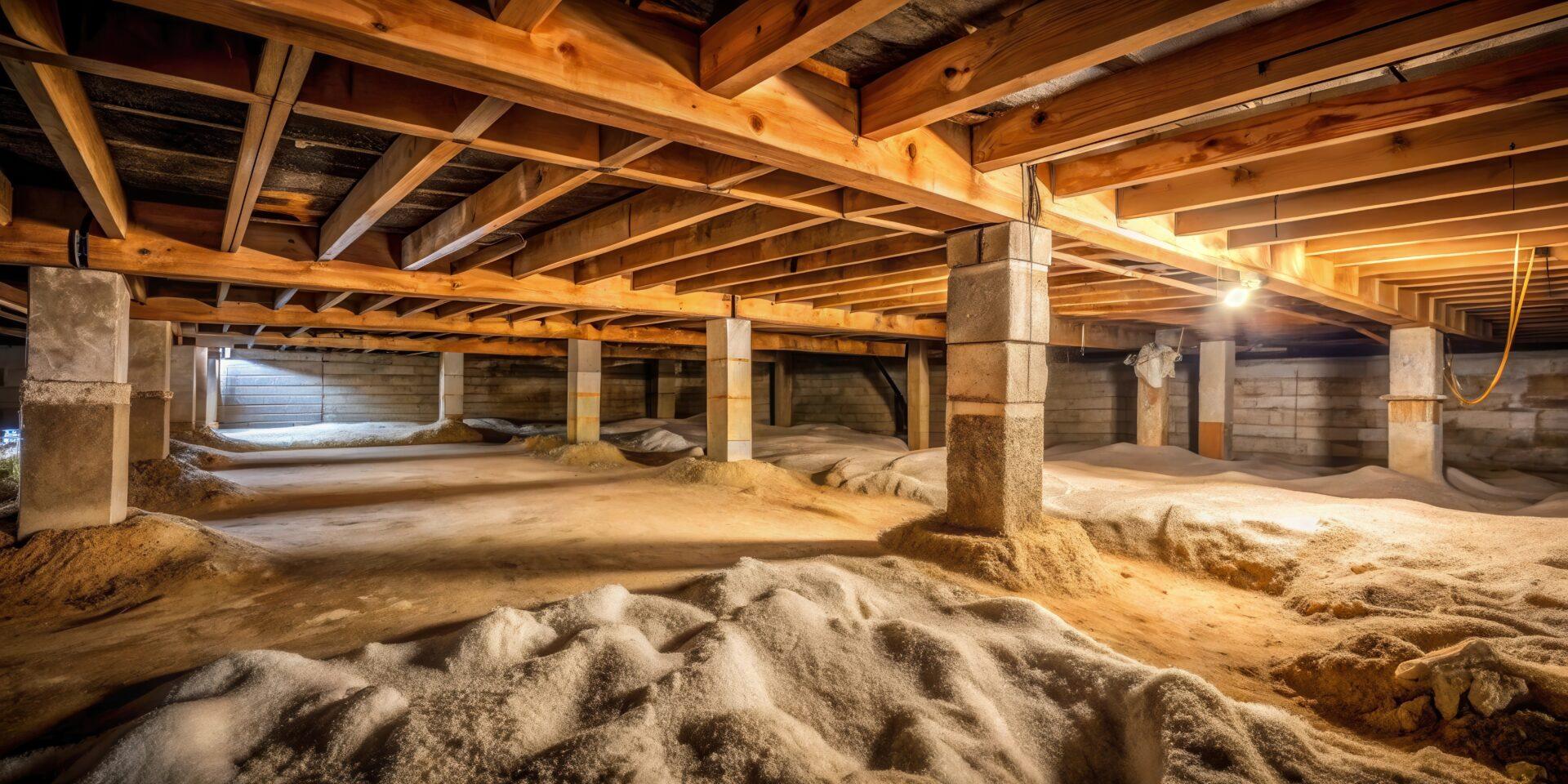 Residential crawl space where temperature, humidity, and ground conditions can change over time.