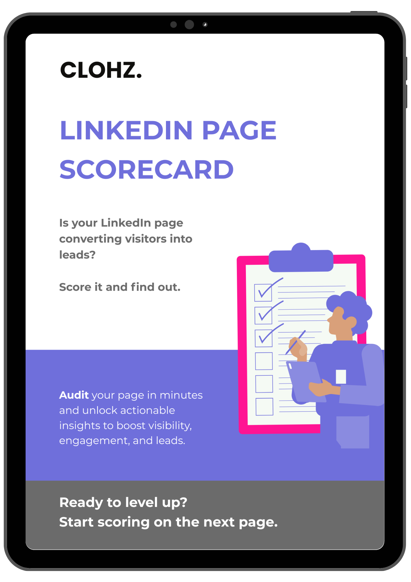 Free LinkedIn Page Scorecard – Audit Your Profile in 5 Minutes | CLOHZ