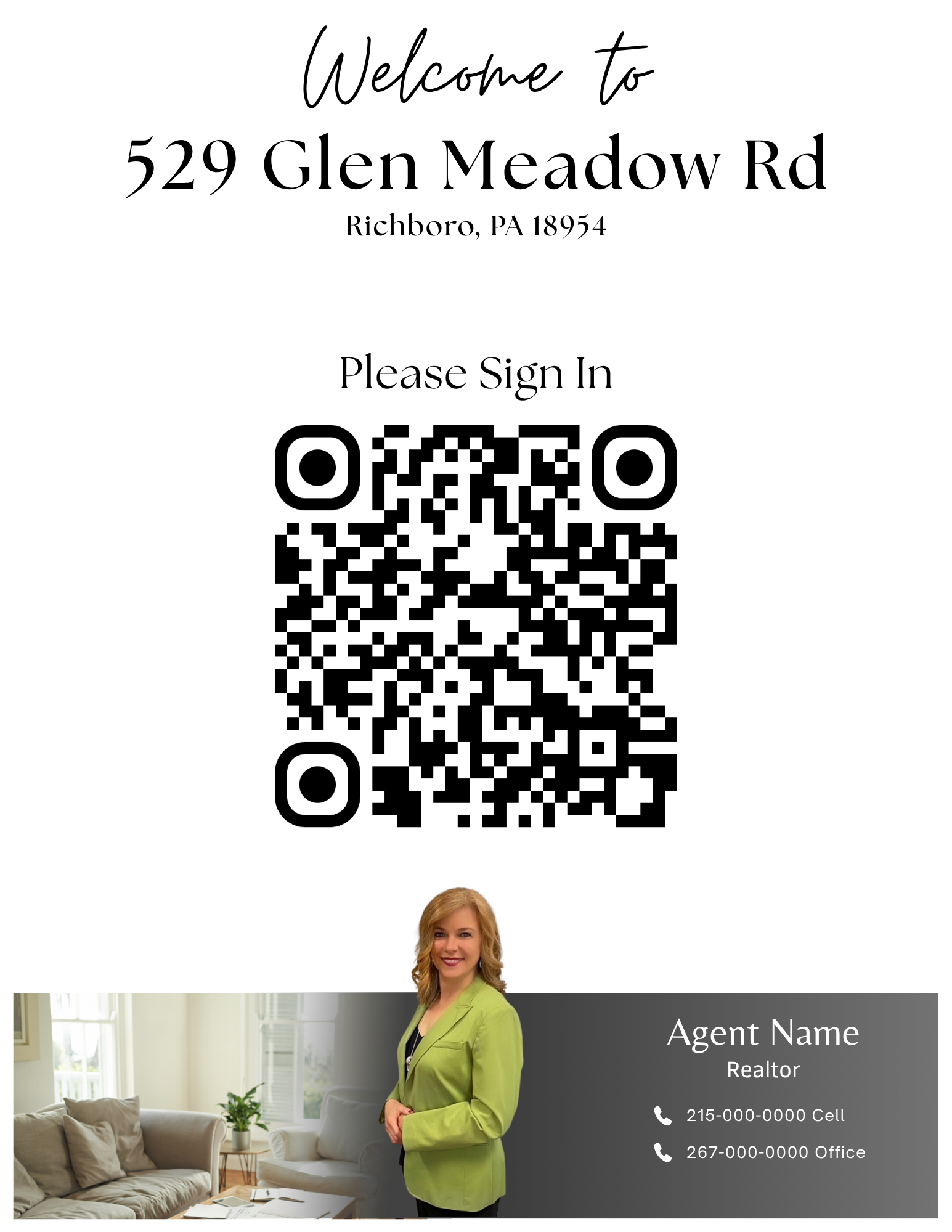 Open House — Sign In QR Code Flyer