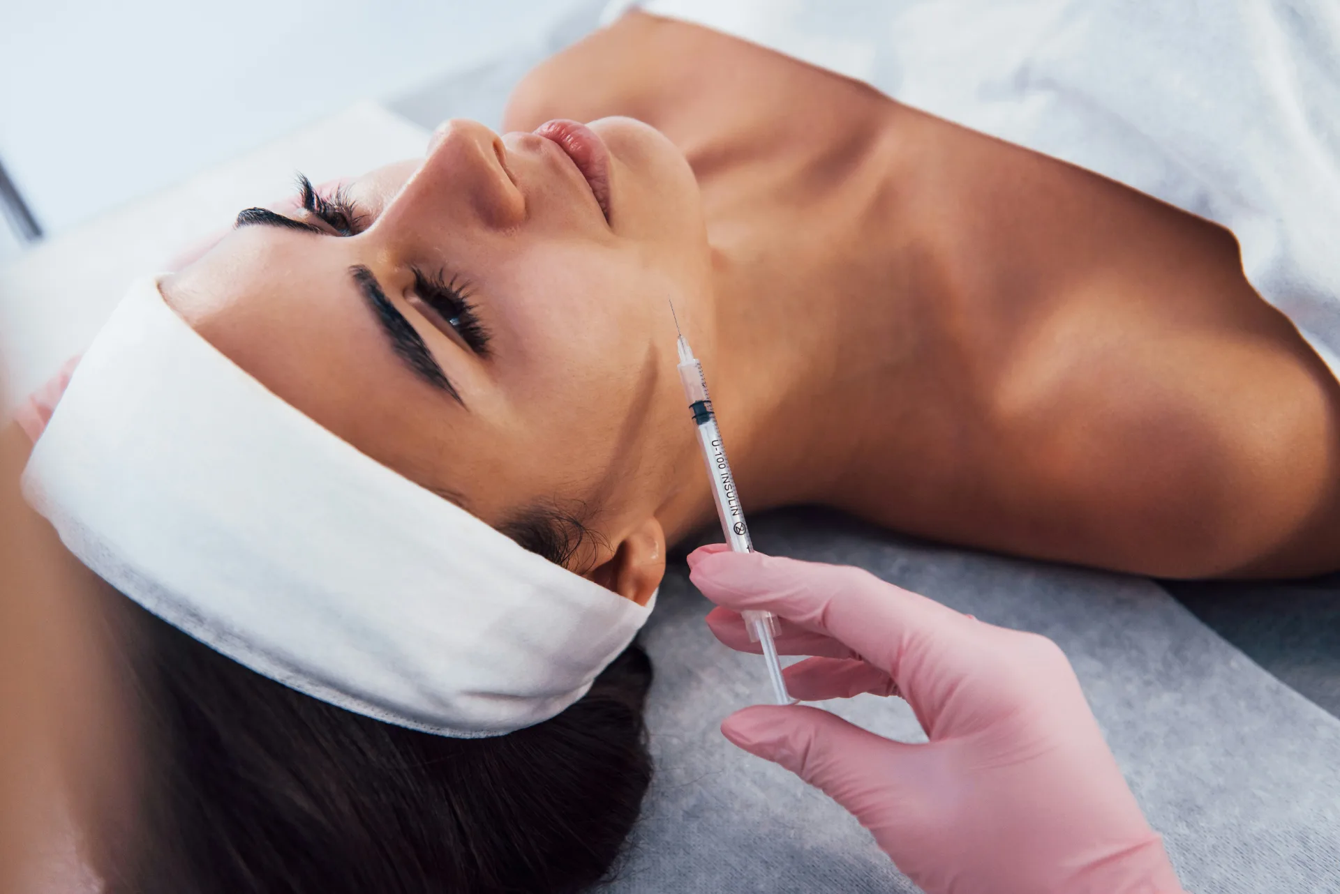 Dermal filler injection placed with a fine needle