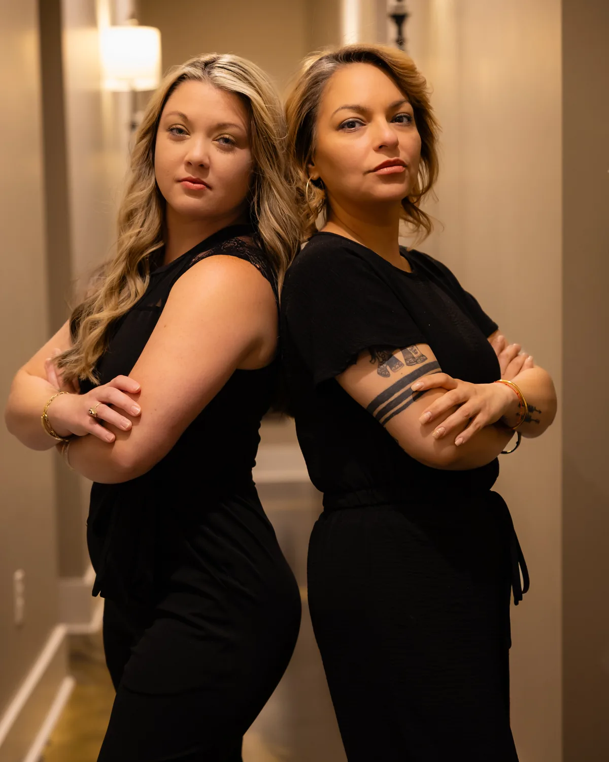 Two members of the Lexel beauty team at the studio in Dunn, North Carolina
