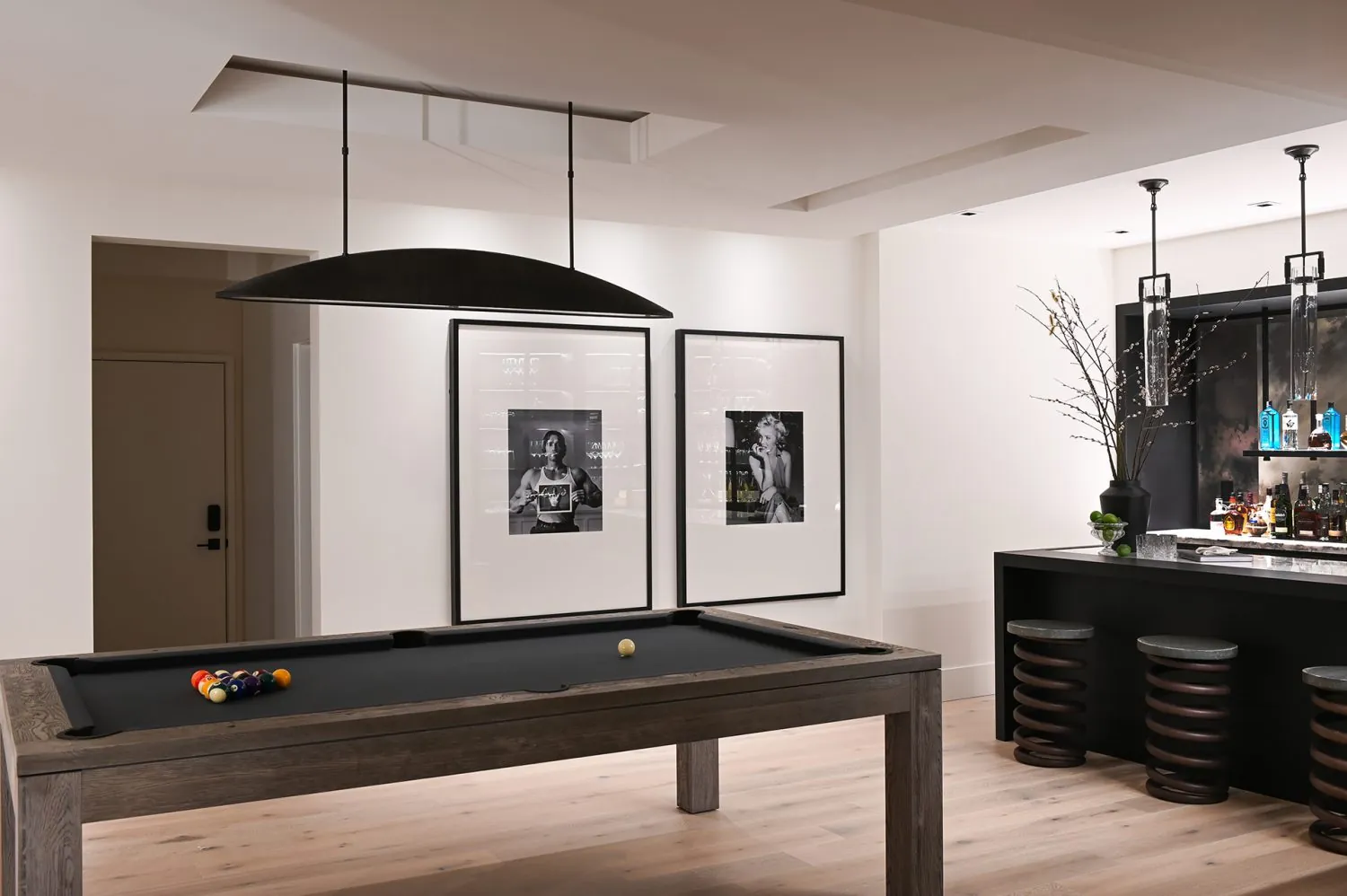 Games room interior painting in the Ferme Moderne custom home