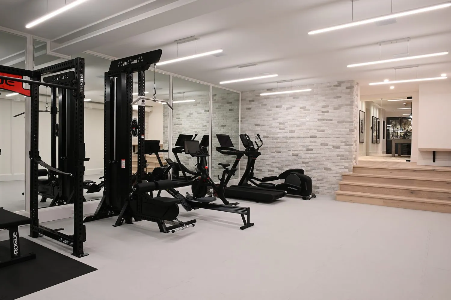 Home gym interior painting in the Ferme Moderne custom home