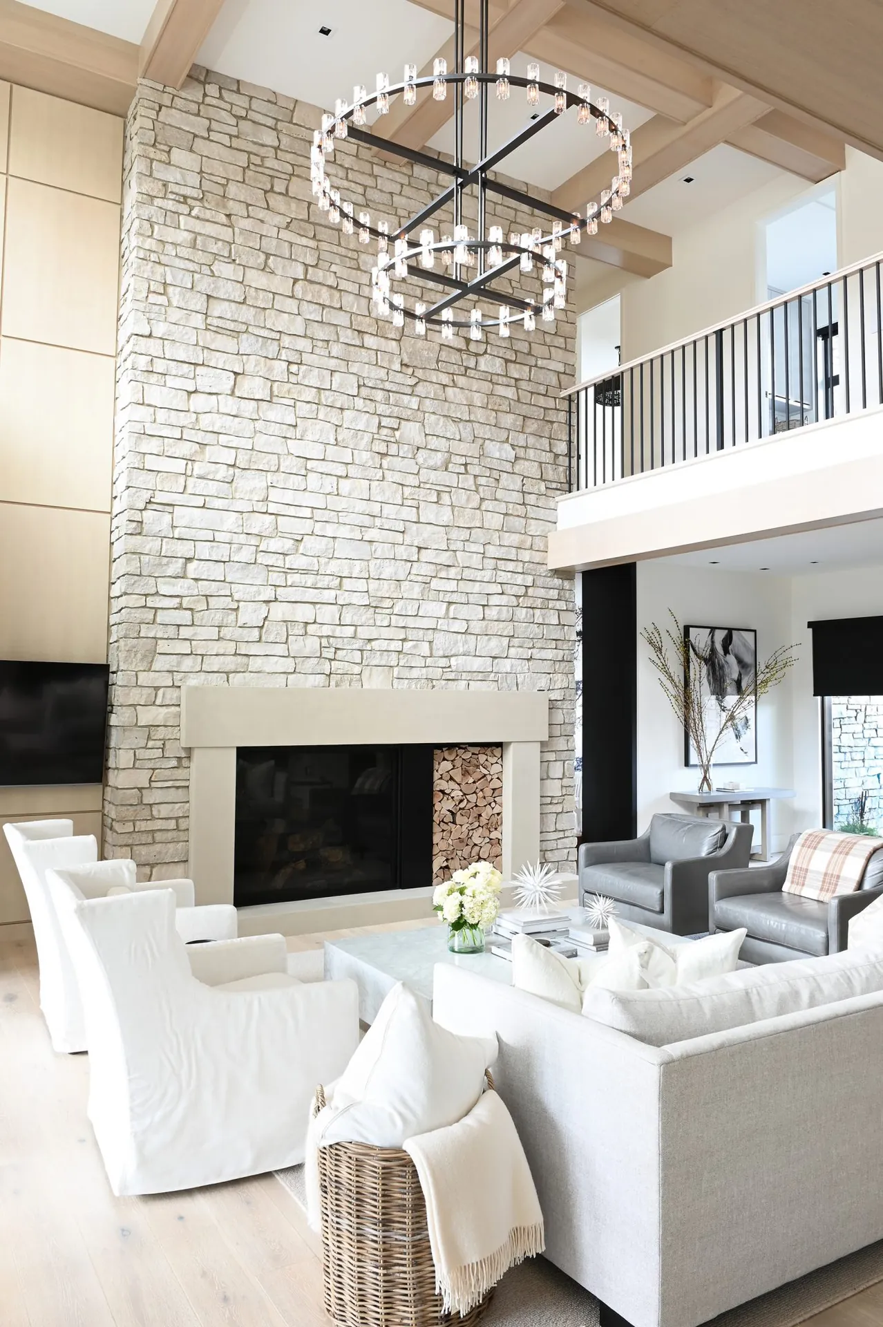 Two-storey great room painted by Shaan Painting