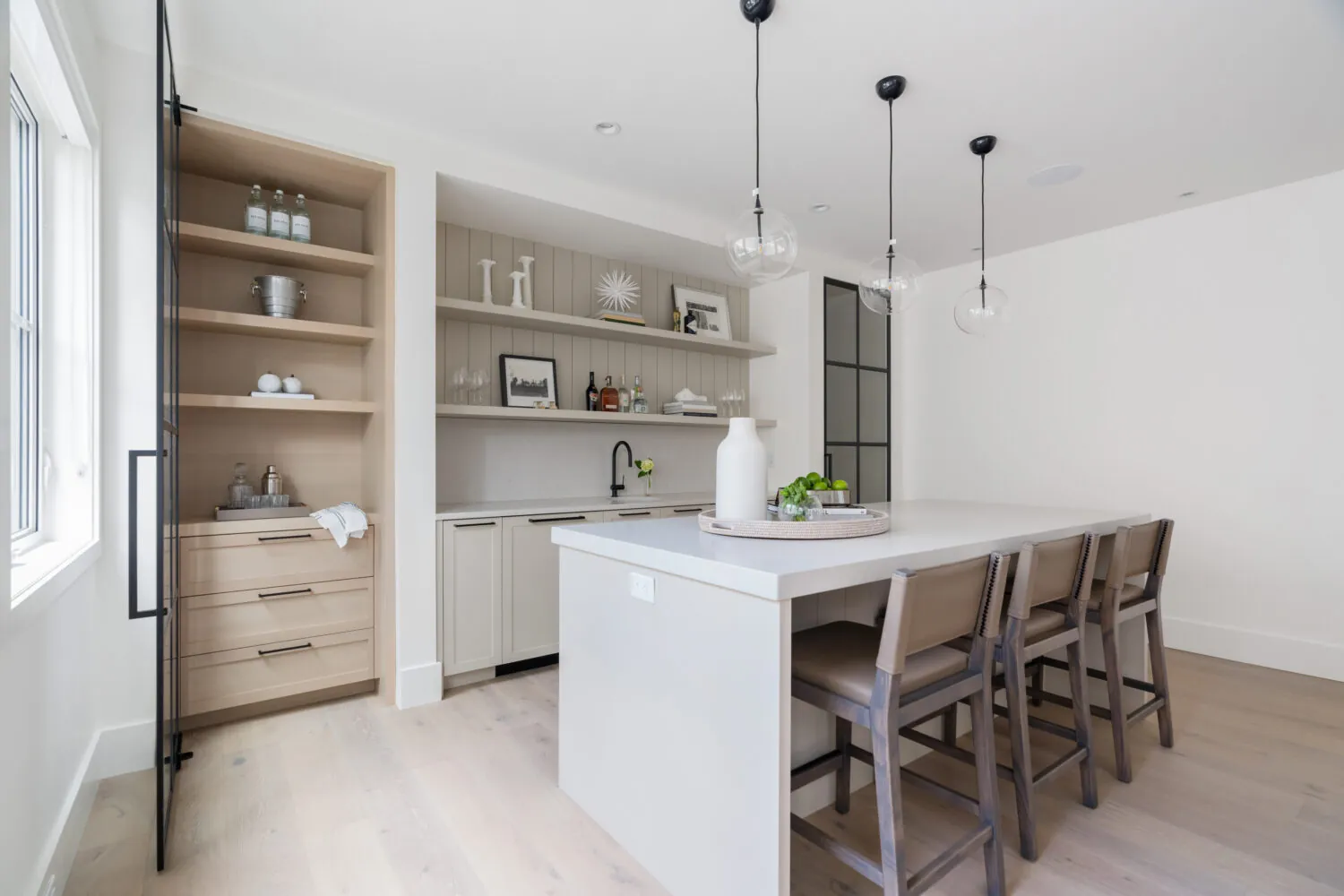Kitchen built-in cabinet painting in the Glover custom home
