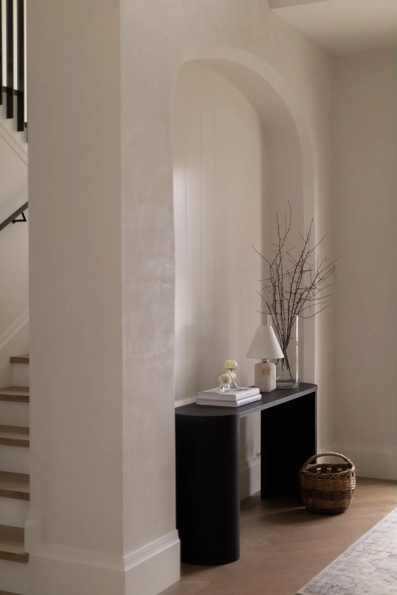 Arched hallway entry painting in the Grove custom home