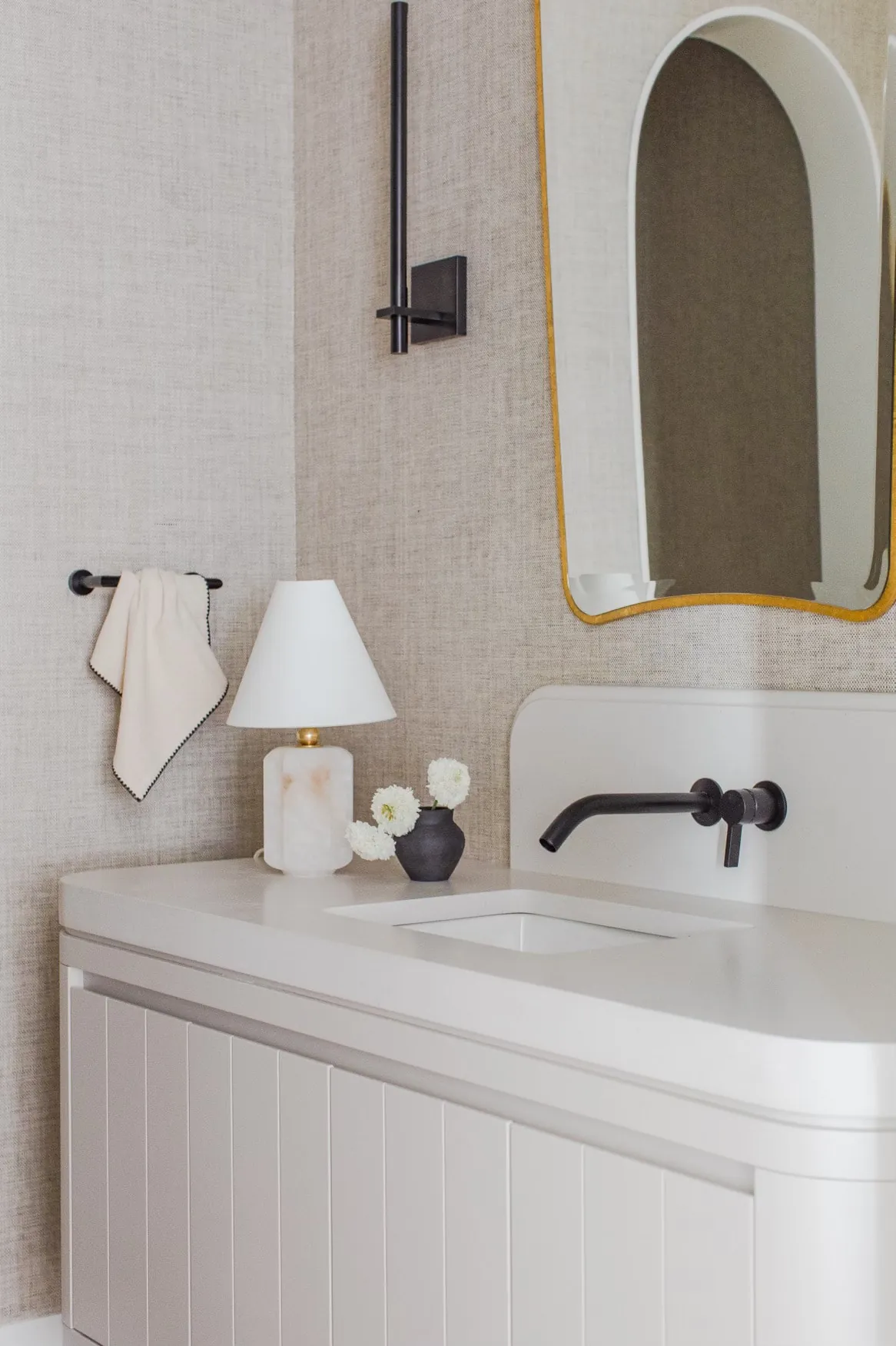 Powder room vanity interior painting in the Grove custom home