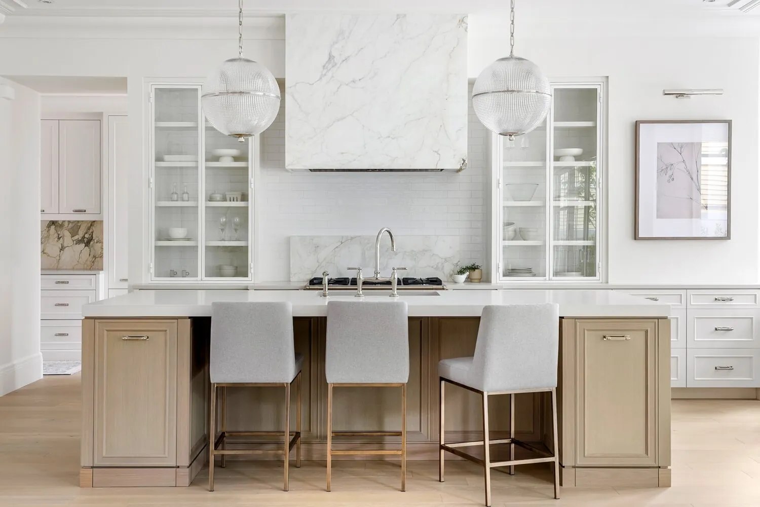 Kitchen island and cabinet painting in the Jeffrey custom home