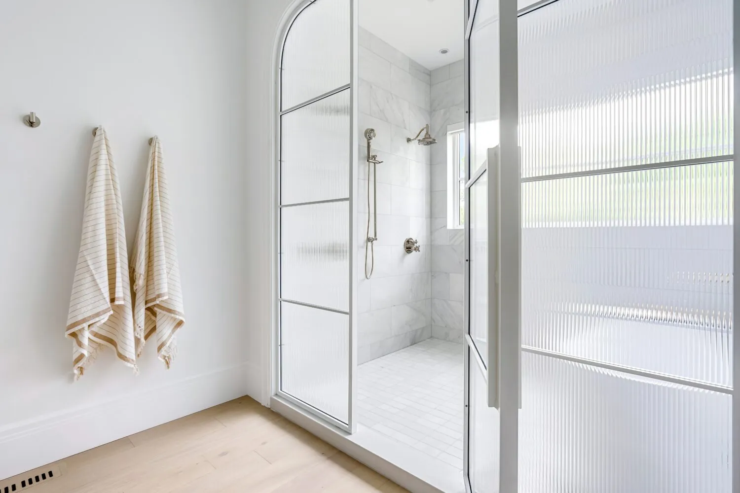 Walk-in shower bathroom painting in the Jeffrey custom home